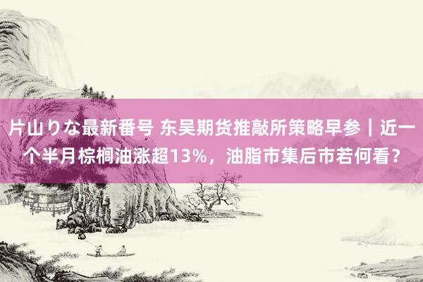 片山りな最新番号 东吴期货推敲所策略早参｜近一个半月棕榈油涨超13%，油脂市集后市若何看？