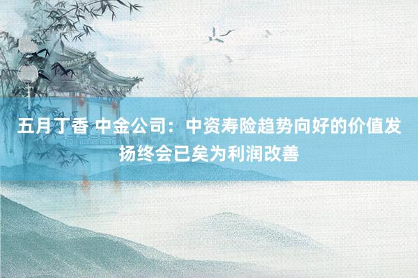 五月丁香 中金公司：中资寿险趋势向好的价值发扬终会已矣为利润改善