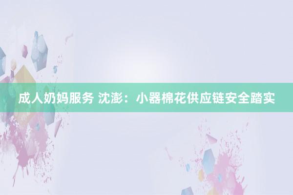 成人奶妈服务 沈澎：小器棉花供应链安全踏实