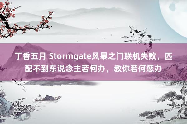 丁香五月 Stormgate风暴之门联机失败，匹配不到东说念主若何办，教你若何惩办