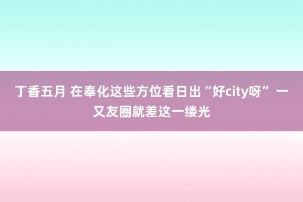 丁香五月 在奉化这些方位看日出“好city呀” 一又友圈就差这一缕光