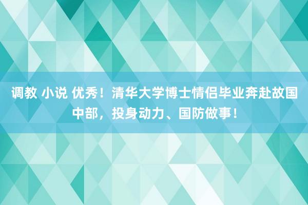 调教 小说 优秀！清华大学博士情侣毕业奔赴故国中部，投身动力、国防做事！