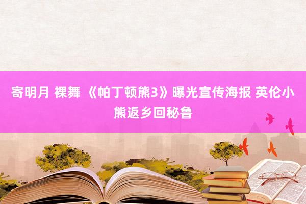 寄明月 裸舞 《帕丁顿熊3》曝光宣传海报 英伦小熊返乡回秘鲁